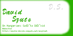 david szuts business card